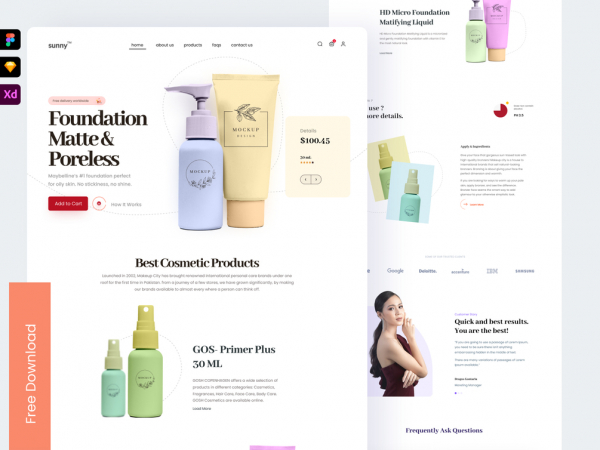 用于Shopify的化妆品产品登陆页面(Cosmetics Product Landing Page for Shopify)