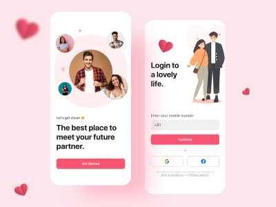 约会应用程序的注册设计(Dating App Sign up Design)