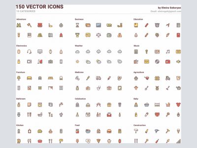 150个免费矢量图标(150 Free Vector Icons)