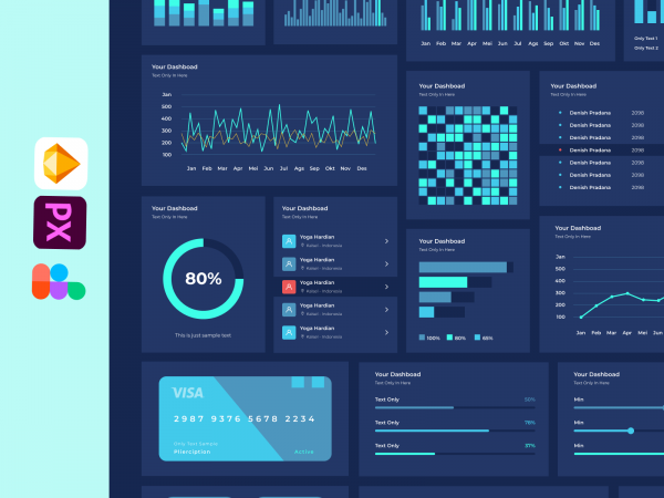 25个仪表板UI卡(25 Dashboard UI Cards)