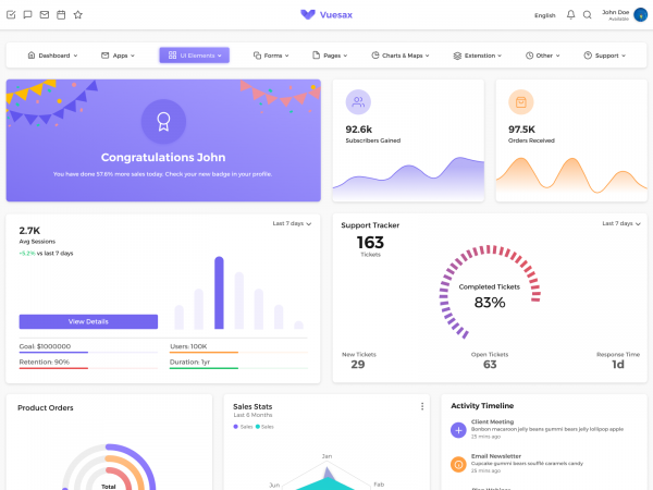 管理仪表板模板(Admin Dashboard Template)