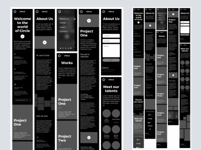 机构投资组合线框模板(Agency Portfolio Wireframe Template)