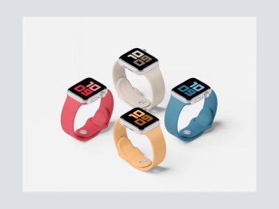 苹果手表5系列套装模拟图(Apple Watch Series 5 Set Mockup)