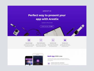 阿瑞斯蒂克斯应用程序登陆页面(Arestix App Landing Page)