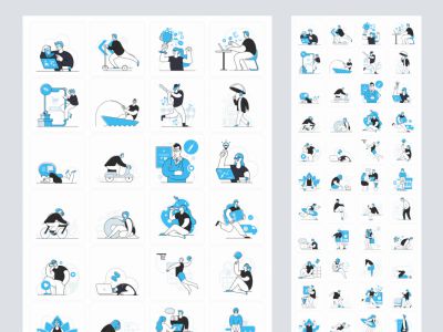 蓝调的双色调免费插图(Blues Dual Tone Free Illustrations)