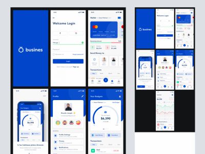 商业 - 银行应用程序的草图(Busines - Bank App for Sketch)