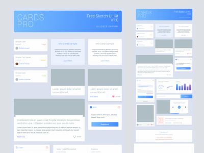 卡片专业版免费UI工具包(Cards Pro Free UI Kit)