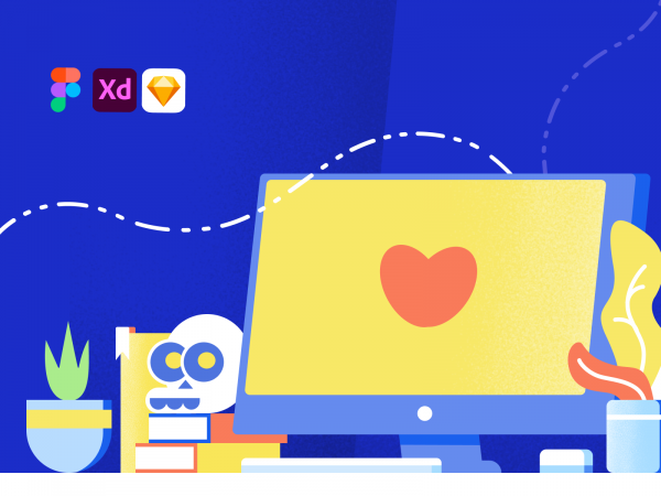 电脑之恋插图(Computer Love Illustration)