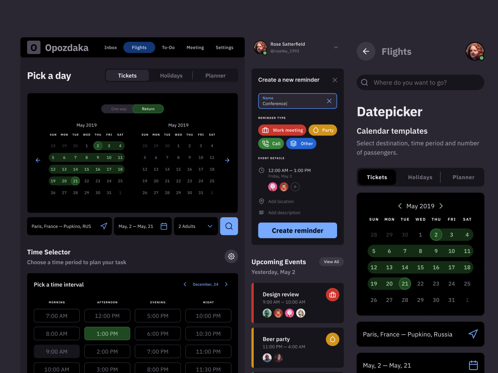 黑暗日历模板(Dark Calendar Template)
