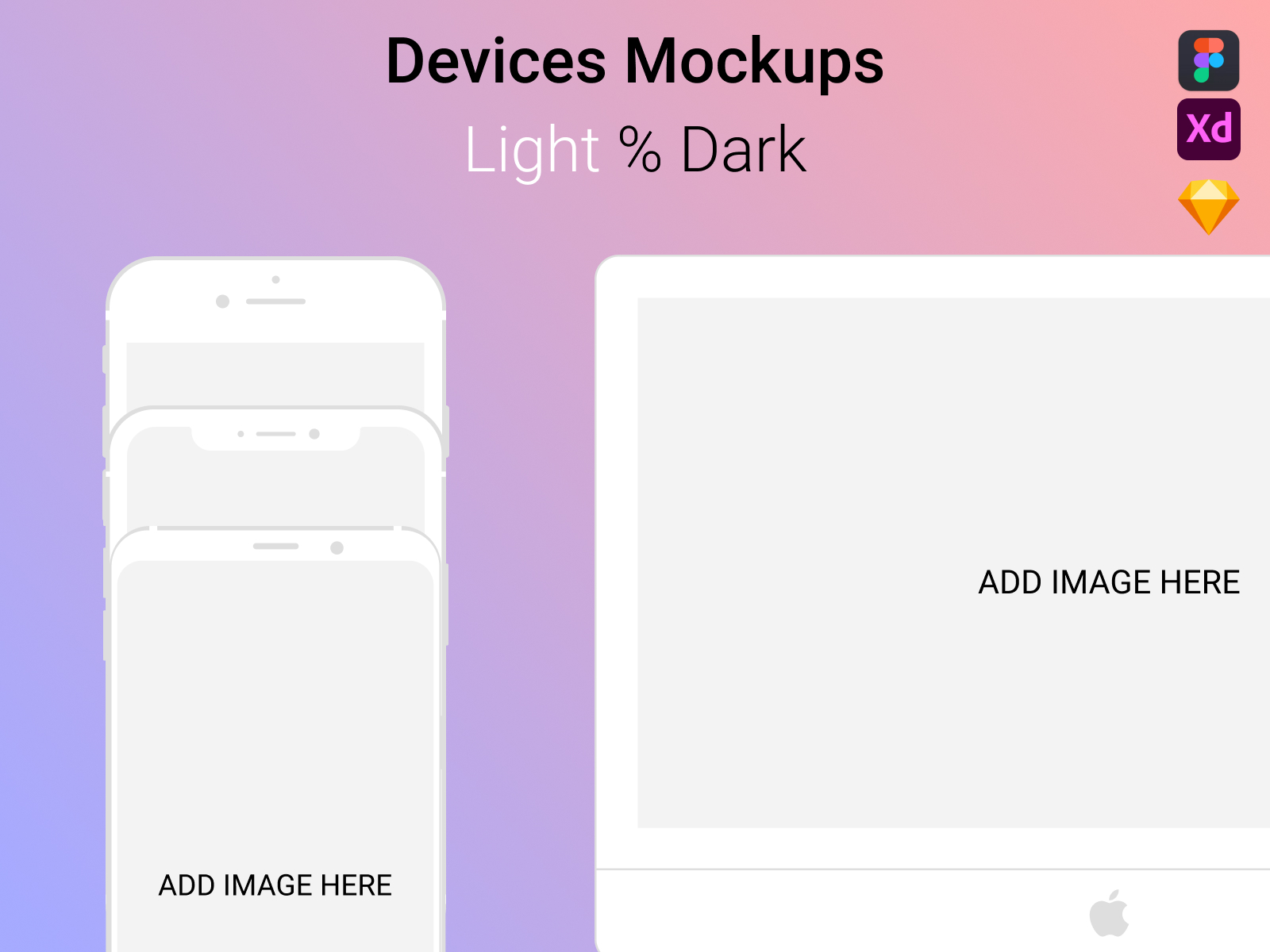 浅色和深色设备模拟图(Devices Mockup Light & Dark)