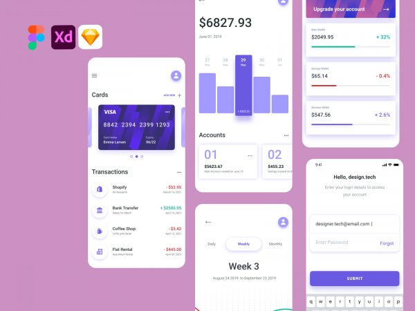 金融移动应用UI套件(Finance Mobile App UI Kit)