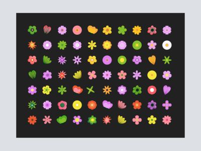 花卉图案的免费插图，适用于Figma(Flower Patterns Free Illustration for Figma)