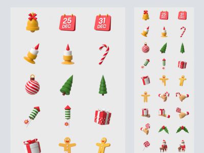 免费的圣诞节3D插图(Free Christmas 3D Illustrations)