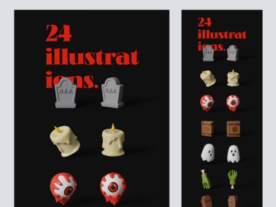 免费的万圣节3D插图(Free Halloween 3D Illustrations)