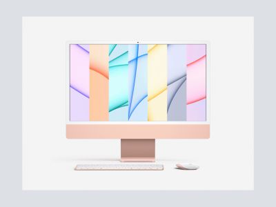 免费iMac 24英寸模型 (2021)(Free iMac 24-inch Mockup (2021))