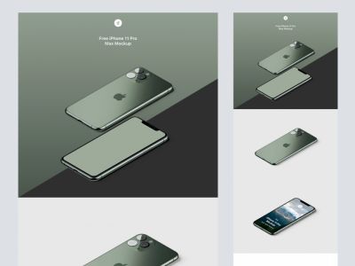 免费的iPhone 11 Pro等距模拟图(Free iPhone 11 Pro Isometric Mockup)