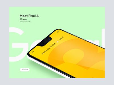 谷歌Pixel 3模拟图(Google Pixel 3 Mockup)