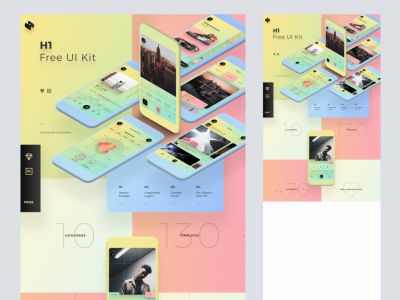 H1免费移动UI套件(H1 Free Mobile UI Kit)