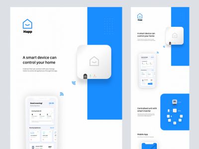 Happ - 用于Adobe XD的智能家居应用UI工具包(Happ - Smart Home App UI Kit for Adobe XD)