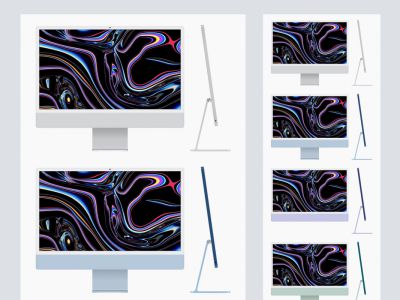 iMac 24英寸逼真的免费Figma模拟图(iMac 24 Inch Realistic Free Mockup for Figma)