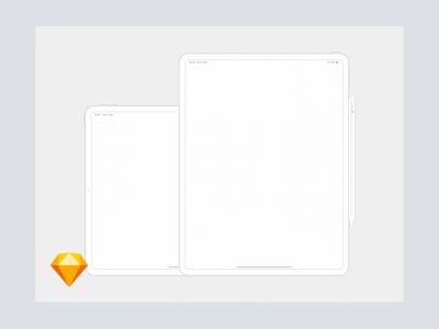 iPad Pro 12.9线框模拟图(iPad Pro 12.9 Wireframe Mockup)