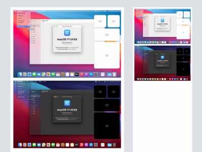 macOS 11 Big Sur 免费的Sketch UI工具包(macOS 11 Big Sur Free UI Kit for Sketch)