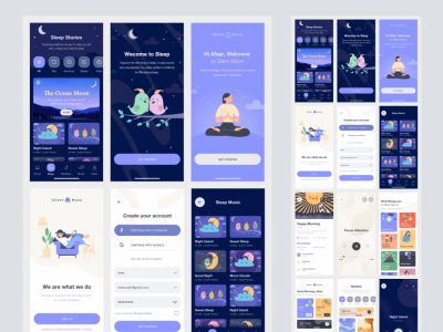 费格玛的免费冥想应用程序UI工具包(Meditation Free App UI Kit for Figma)