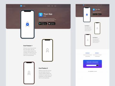 Sketch的移动应用程序登陆页面(Mobile App Landing Page for Sketch)