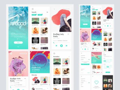 用于Adobe XD的Moood音乐应用UI工具包(Moood Music App UI Kit for Adobe XD)