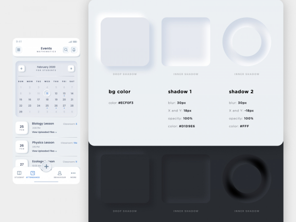 新形态的UI趋势(Neumorphism UI Trend)