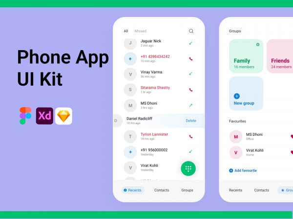 电话应用UI工具包(Phone App UI Kit)