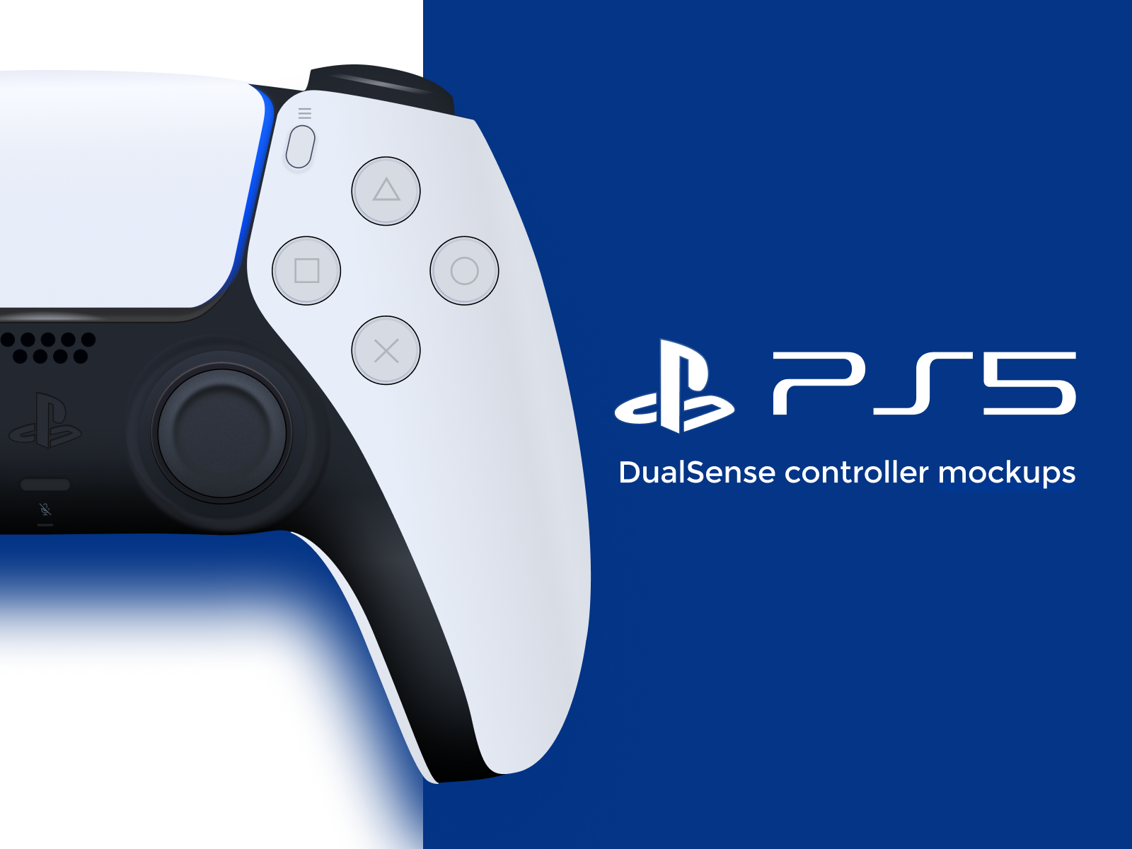 PlayStation 5控制器模拟图(PlayStation 5 Controller Mockup)