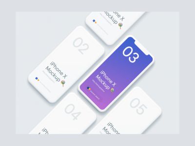 简单的iPhone X模拟图(Simple iPhone X Mockups)