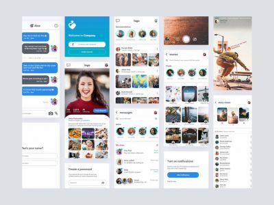 用于Adobe XD的社会免费UI工具包(Social Free UI Kit for Adobe XD)