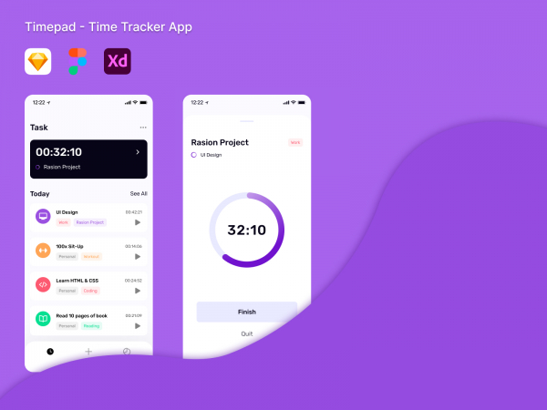 时间追踪UI套件(Time Tracker UI Kit)