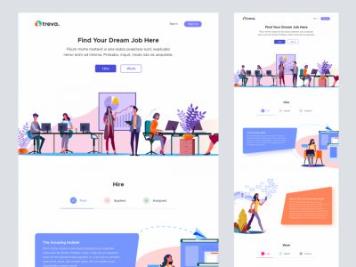 Treva - Sketch的工作招聘着陆页(Treva - Job Hiring Landing Page for Sketch)