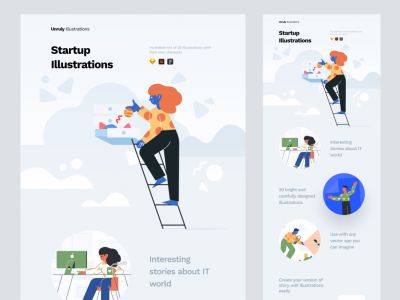 不规范的登陆页插图(Unruly Landing Page Illustrations)