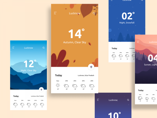 天气应用卡(Weather App Cards)