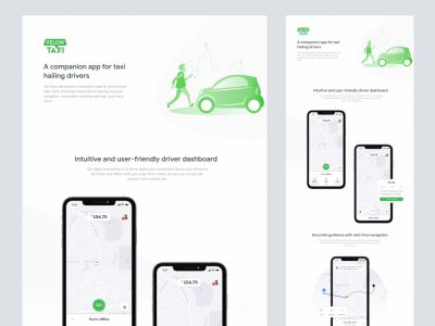 Yelow出租车司机应用于Adobe XD(Yelow Taxi Driver App for Adobe XD)