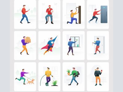 你的家庭帮手--免费插图包(Your Home Helper - Free Illustrations Pack)