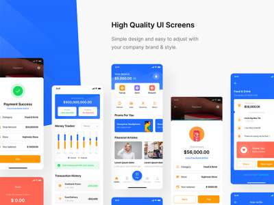 电子钱包移动应用程序的用户界面(E-Wallet Mobile App UI)