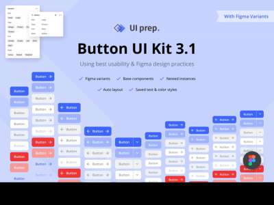 费格玛免费按钮UI套件(Figma Free Buttons UI Kit)