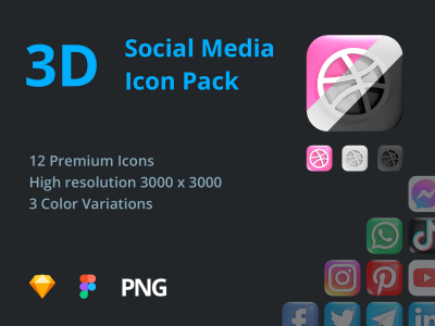 3D社交媒体图标包(3D Social Media Icon Pack)