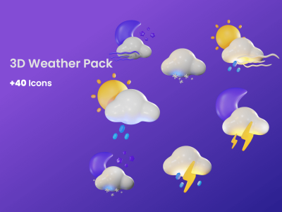 3D天气图标包(3D Weather Icons Pack)