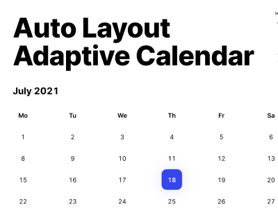 自适应的日历自动布局(Adaptive Calendar Auto Layout)