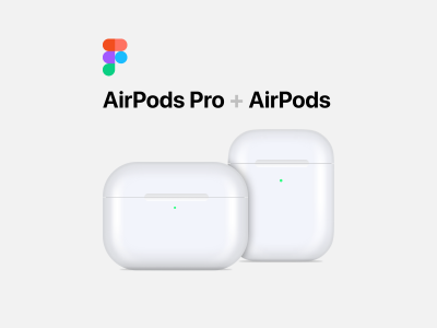 AirPods Pro + AirPods Vector Mockup(AirPods Pro + AirPods Vector Mockup)