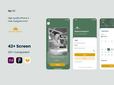 预订航班应用程序UI套件(Booking Flight App UI Kit)