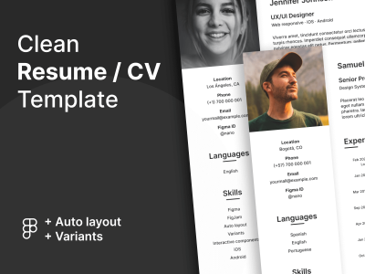 干净的简历/履历表模板(Clean Resume / CV Template)