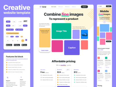 丰富多彩的网站模板(Colorful Website Template)