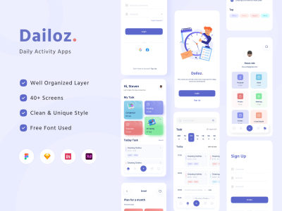 日常活动应用程序UI套件(Daily Activity App UI Kit)